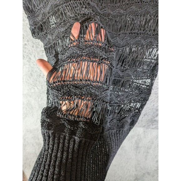 Black Sheer Lace Women's Top Large Rock Punk Witchy Whimsigoth - Picture 8 of 8